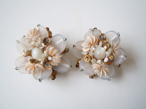 Orecchini vintage fiore - orecchini,